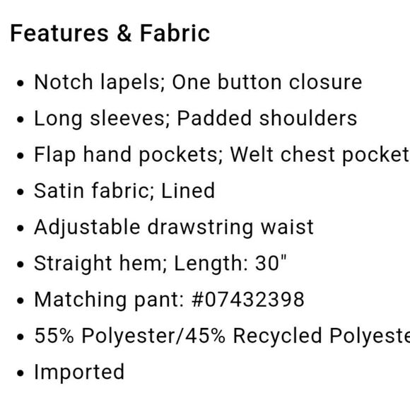 Satin One Button Cinched Boyfriend Blazer - Picture 2 of 5